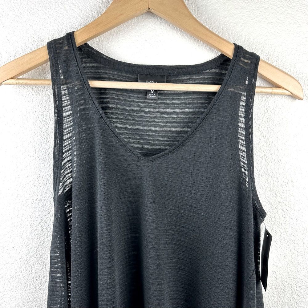 Mossimo black textured sheer fabric shark‎ bite tank top NWT size S - Picture 3 of 10